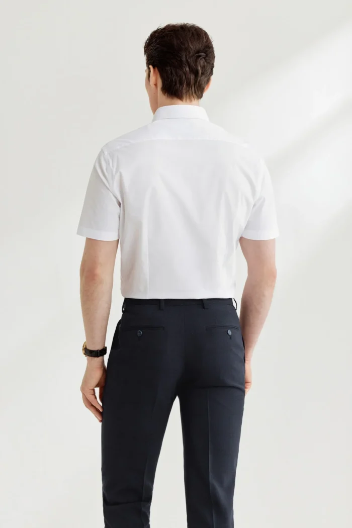 Non-Iron Easy Care Smart Fit Poplin Short Sleeve Shirt - Image 4