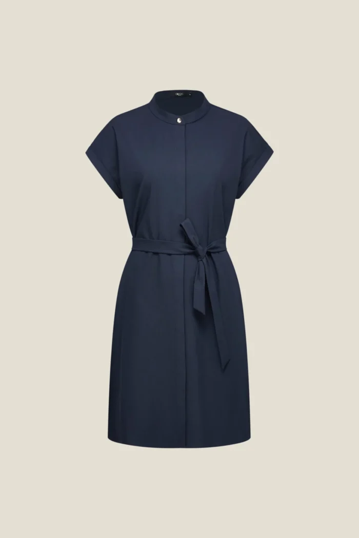 Stand Collar Shirt Dress - Image 10
