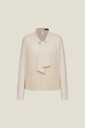 Pleated Blouse With Tie