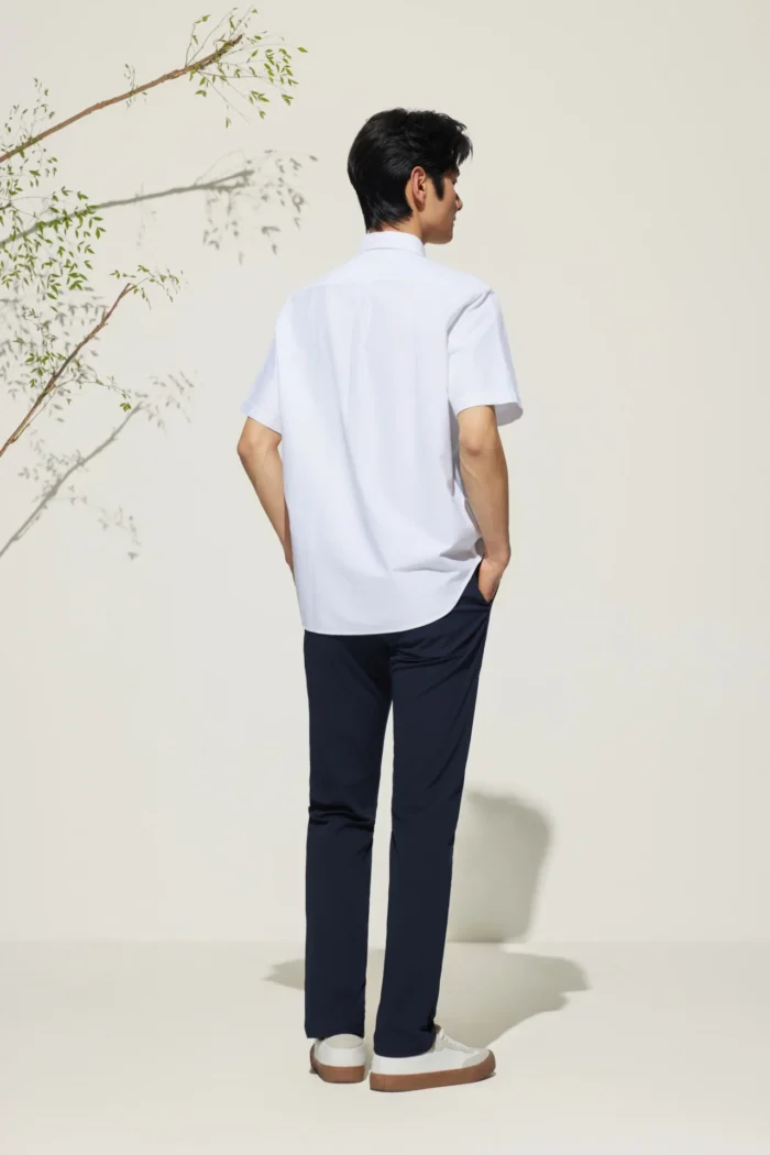 Cotton Oxford Comfort Fit Short Sleeve Casual Shirt - Image 4