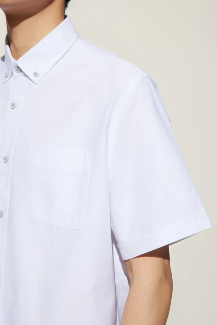 Cotton Oxford Comfort Fit Short Sleeve Casual Shirt - Image 5
