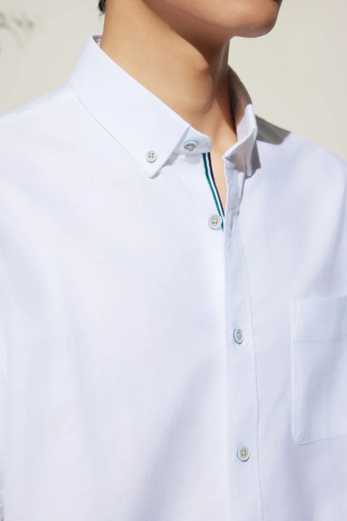 Cotton Oxford Comfort Fit Short Sleeve Casual Shirt - Image 6