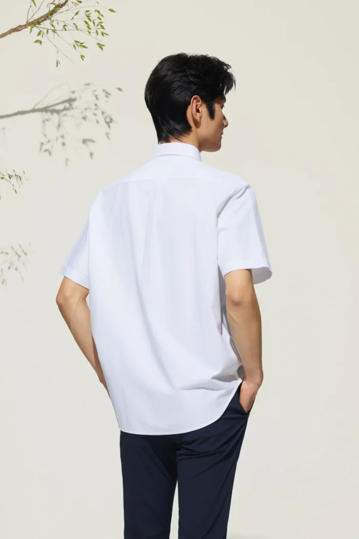 Cotton Oxford Comfort Fit Short Sleeve Casual Shirt - Image 7