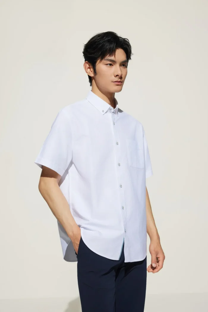 Cotton Oxford Comfort Fit Short Sleeve Casual Shirt - Image 10