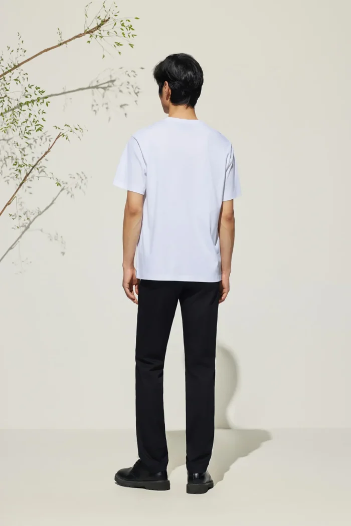Super Soft Mercerized Pure Cotton Relax Fit Short Sleeve T-Shirt with Logo - Image 7
