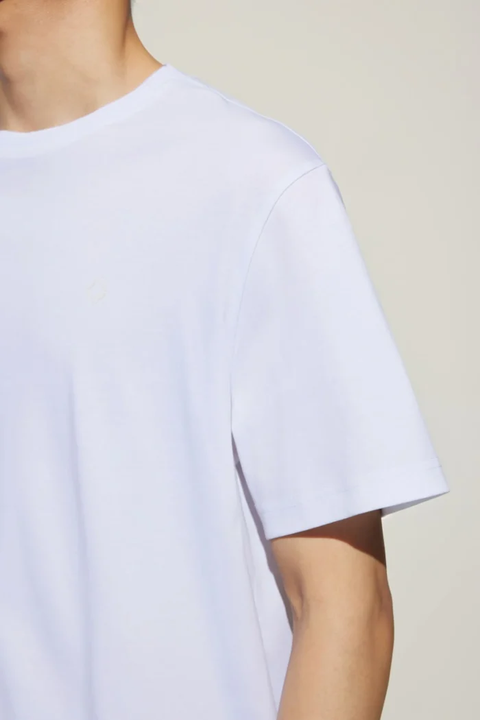 Super Soft Mercerized Pure Cotton Relax Fit Short Sleeve T-Shirt with Logo - Image 6