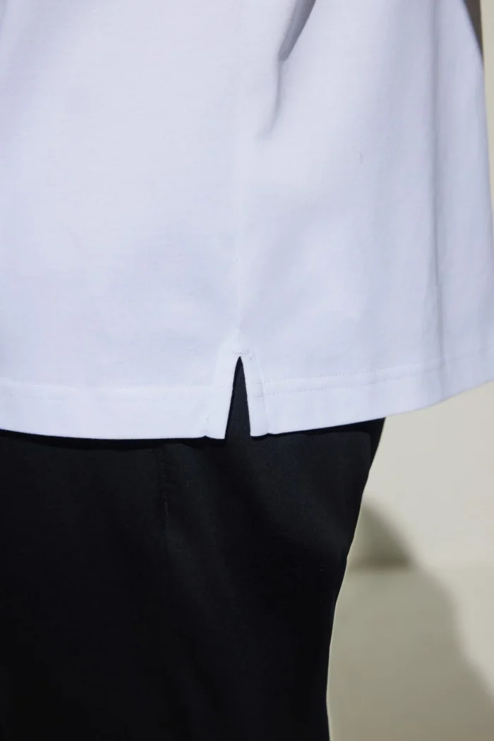 Super Soft Mercerized Pure Cotton Relax Fit Short Sleeve T-Shirt with Logo - Image 5