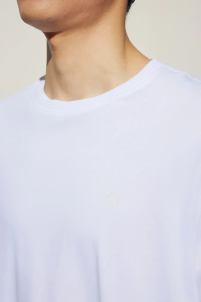 Super Soft Mercerized Pure Cotton Relax Fit Short Sleeve T-Shirt with Logo - Image 3