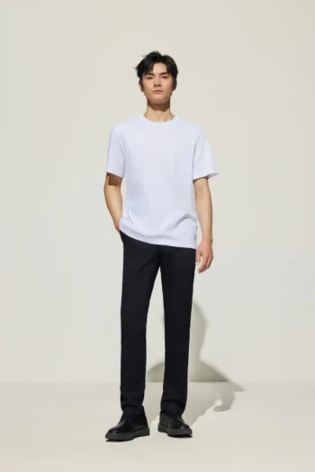 Super Soft Mercerized Pure Cotton Relax Fit Short Sleeve T-Shirt with Logo