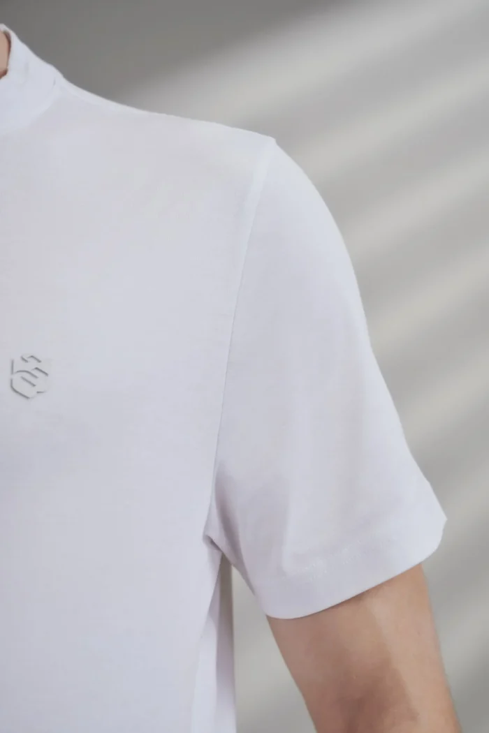 Super Soft Mercerized Pure Cotton Smart Fit Short Sleeve T-Shirt with Logo - Image 6