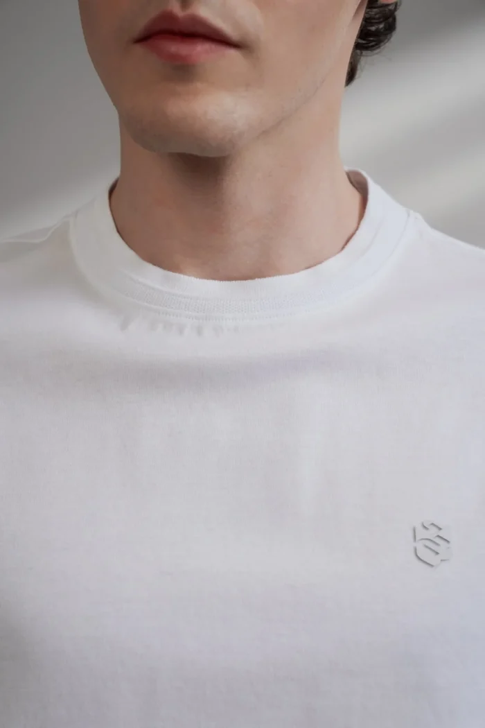 Super Soft Mercerized Pure Cotton Smart Fit Short Sleeve T-Shirt with Logo - Image 4