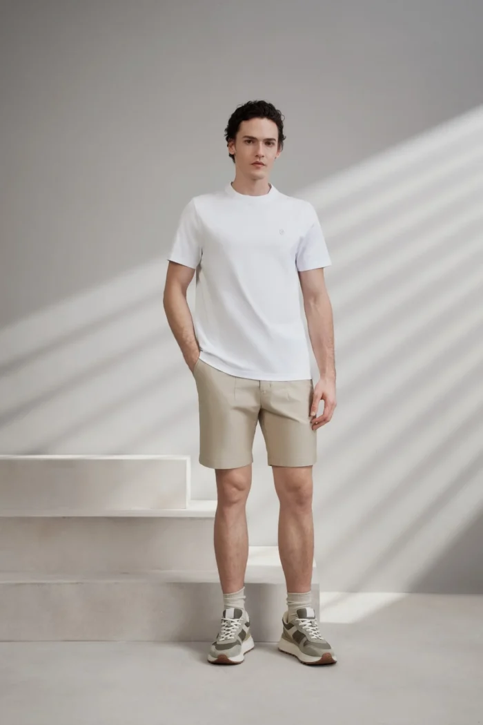 Super Soft Mercerized Pure Cotton Smart Fit Short Sleeve T-Shirt with Logo - Image 1