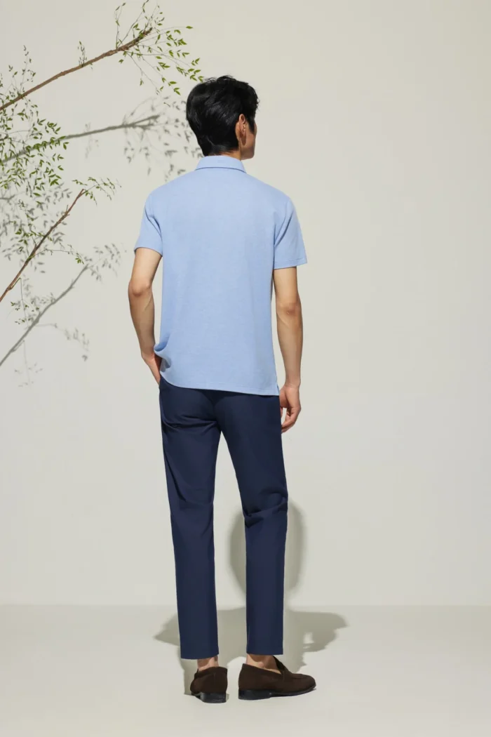Easy Care Cool Touch Jacquard Texture Smart Fit Short Sleeve Polo Tee - Image 4