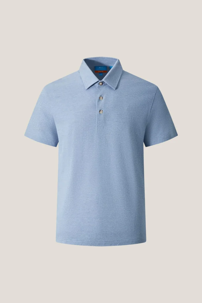 Easy Care Cool Touch Jacquard Texture Smart Fit Short Sleeve Polo Tee - Image 7
