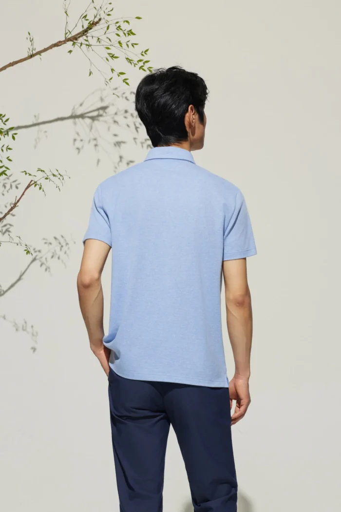 Easy Care Cool Touch Jacquard Texture Smart Fit Short Sleeve Polo Tee - Image 6