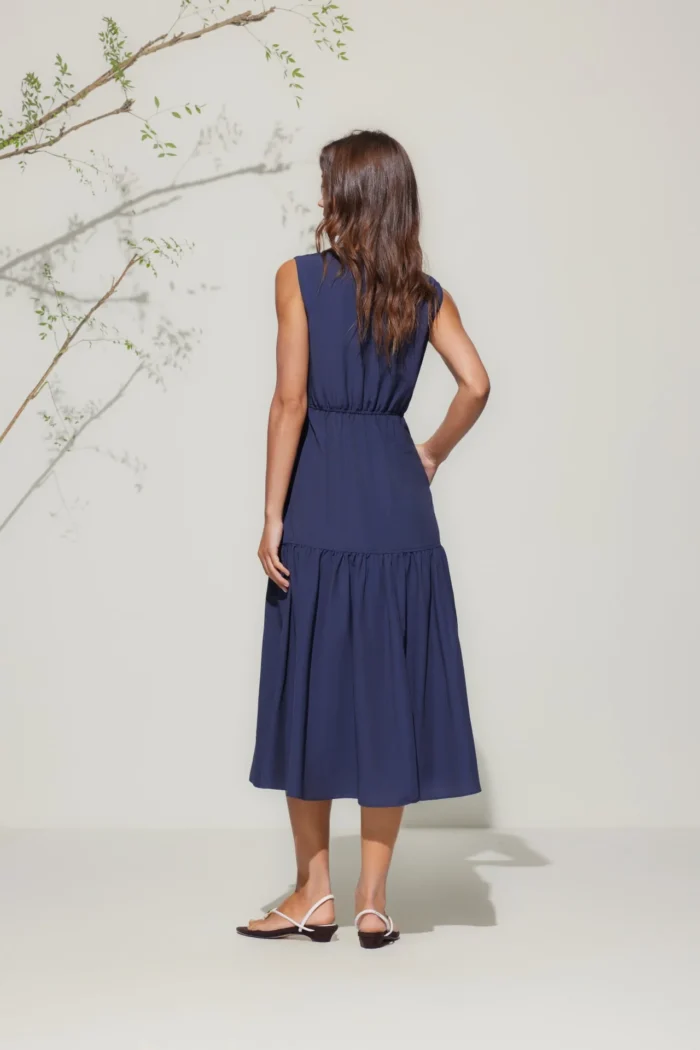 Round Neck Tiered Maxi Dress - Image 5