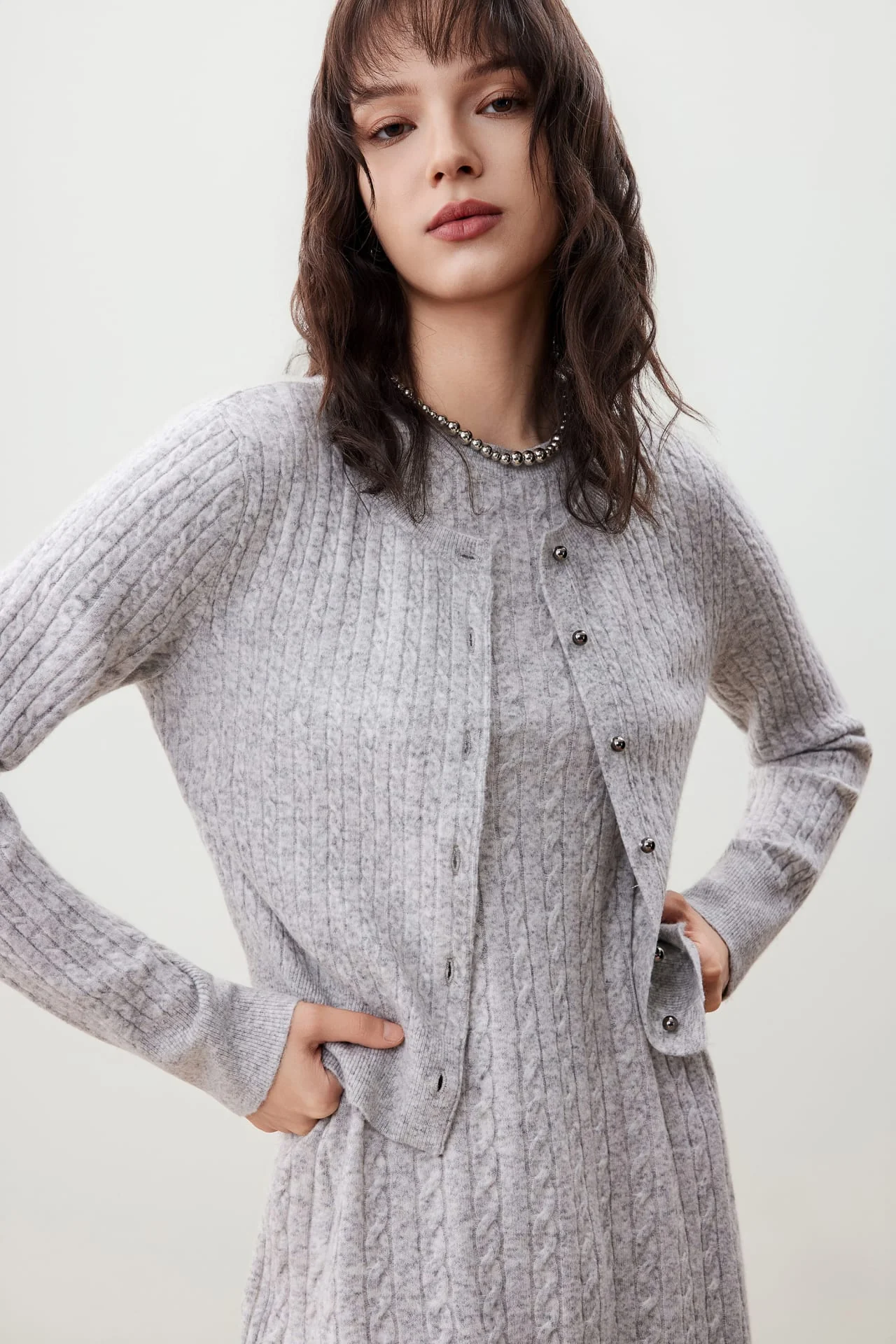 5627531191_M7 Cable Cropped Cardigan - Image 1