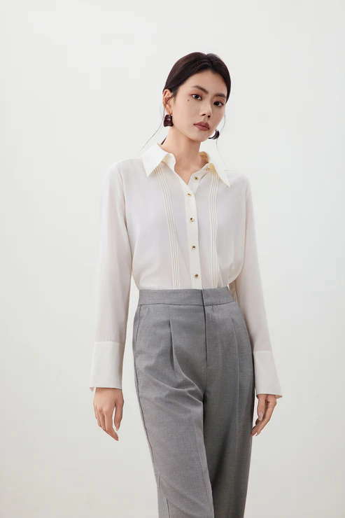 5624606510_M11 Crepe Shirt Neck Blouse - Image 1